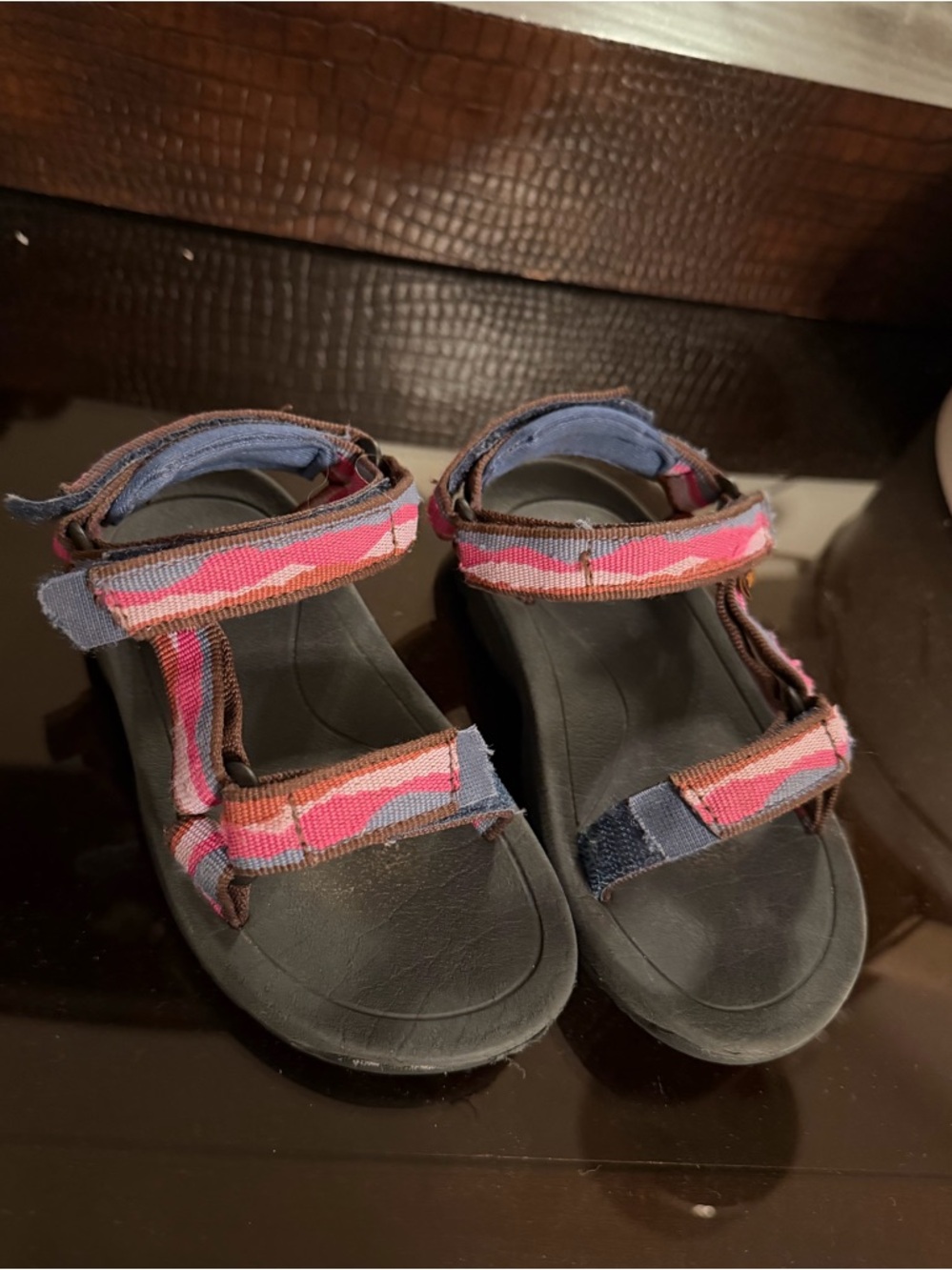 Teva Kids Pink and Blue Patterned Strap Sandals